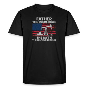 Oilfield Worker Father The Myth Funny Oil Well - Men's Premium Organic T-Shirt - black - Front - Nico (187cm)