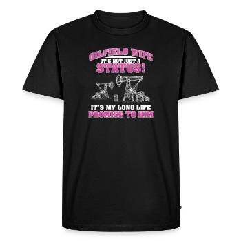 Oilfield Worker Wife Promise Wedding Funny Oil - Men's Premium Organic T-Shirt - black - Front - Nico (187cm)