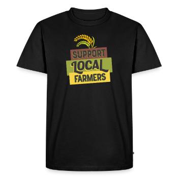 Soutenez vos céréales locales sans agriculteurs - T-shirt Premium bio Homme - noir - Devant - Nico (187cm)