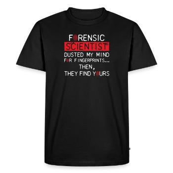 Scientifique judiciaire pour les criminels - T-shirt Premium bio Homme - noir - Devant - Nico (187cm)