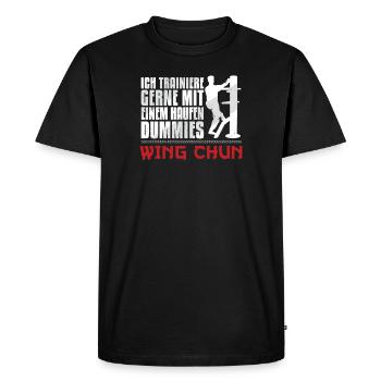 Wing Chun Holzpuppe Haufen Dummies Martial Arts - Men's Premium Organic T-Shirt - black - Front - Nico (187cm)