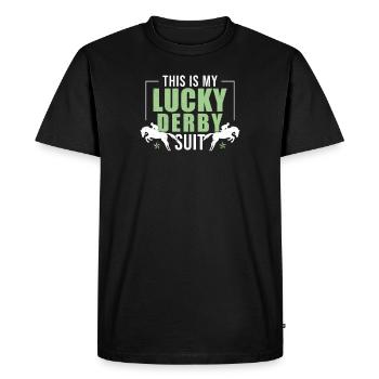 This Is My Lucky Funny Derby Day Lover Horse - Men's Premium Organic T-Shirt - black - Front - Nico (187cm)