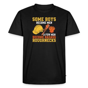 Few Men Become Roughnecks Worker Funny Oilfield - T-shirt Premium bio Homme - noir - Devant - Nico (187cm)