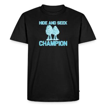 Hide And Seek Champion Funny Champignon Mycology - T-shirt Premium bio Homme - noir - Devant - Nico (187cm)
