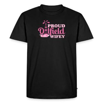 Oilfield Worker Wife Proud Oilfiled Wifey Funny - Men's Premium Organic T-Shirt - black - Front - Nico (187cm)