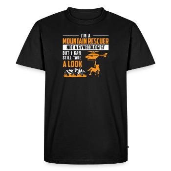Je suis un sauveteur en montagne Équipe de - T-shirt Premium bio Homme - noir - Devant - Nico (187cm)