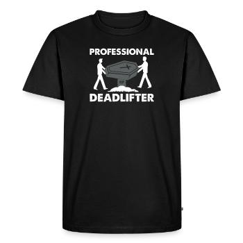 Professional Deadlifter Funny Funeral Director - Men's Premium Organic T-Shirt - black - Front - Nico (187cm)