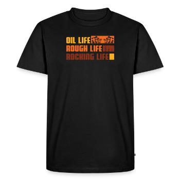 Oilfield Worker Oil Life Rugh Life Huile de vie à - T-shirt Premium bio Homme - noir - Devant - Nico (187cm)
