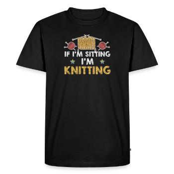 Tricoter Hobby Humour pour un amateur de tricot - T-shirt Premium bio Homme - noir - Devant - Nico (187cm)