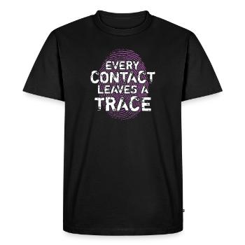 Chaque contact laisse une trace pour les fans - T-shirt Premium bio Homme - noir - Devant - Nico (187cm)