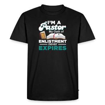 Serment de pasteur amusant théologien professeur - T-shirt Premium bio Homme - noir - Devant - Nico (187cm)