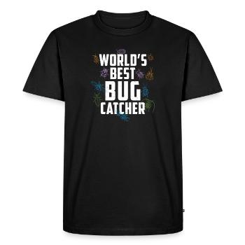 Worlds Best Bug Catcher Funny Entomologist Bug - Men's Premium Organic T-Shirt - black - Front - Nico (187cm)