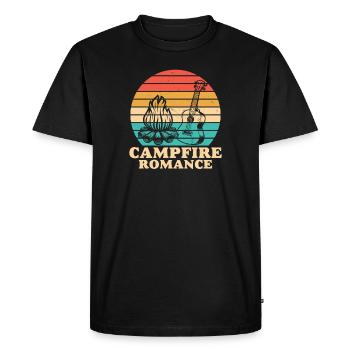 Campfire Romance Retro Funny Campfire Romance - Men's Premium Organic T-Shirt - black - Front - Nico (187cm)