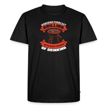 Weekend Forecast Funny Grilling Meat Humor For A - Men's Premium Organic T-Shirt - black - Front - Nico (187cm)