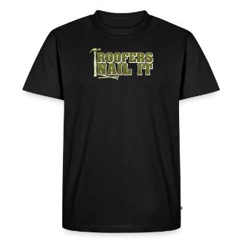 Roofers Nail Funny Roofing Construction For A - Men's Premium Organic T-Shirt - black - Front - Nico (187cm)