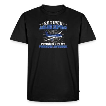 Funny Aviation Retirement For Retired Pilots - Men's Premium Organic T-Shirt - black - Front - Nico (187cm)