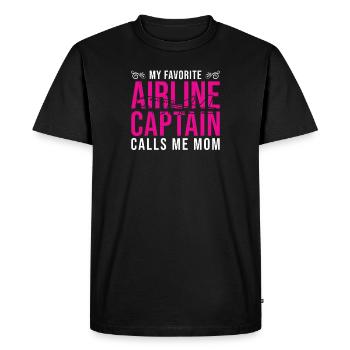 My Favorite Pilot Calls Me Mom For An Airline - Men's Premium Organic T-Shirt - black - Front - Nico (187cm)