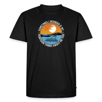 Parfois, je me demande si mon bateau pense trop - T-shirt Premium bio Homme - noir - Devant - Nico (187cm)