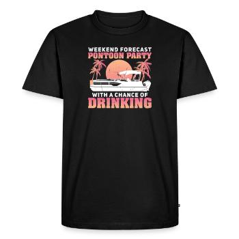 Weekend Forecast Pontooning Funny Pontoon Party - Men's Premium Organic T-Shirt - black - Front - Nico (187cm)