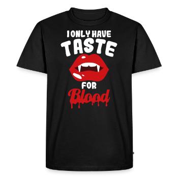 Taste of Blood chemise police blanche Happy Halloween - T-shirt Premium bio Homme - noir - Devant - Nico (187cm)