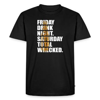 Drink Night Funny Hangover Humor For An Alcoholic - Men's Premium Organic T-Shirt - black - Front - Nico (187cm)