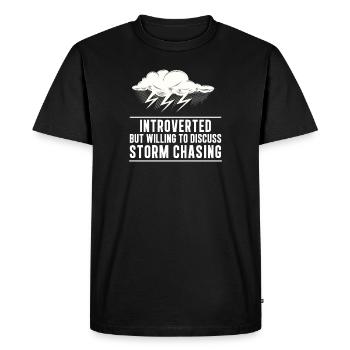 Introverti mais prêt à discuter de Funny Storm - T-shirt Premium bio Homme - noir - Devant - Nico (187cm)