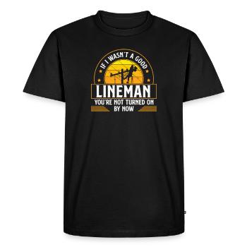 Ligne électrique humoristique humoristique pour - T-shirt Premium bio Homme - noir - Devant - Nico (187cm)
