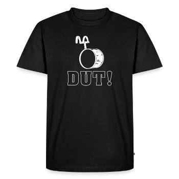 DUT ! Musicien de groupe de batterie drôle - T-shirt Premium bio Homme - noir - Devant - Nico (187cm)