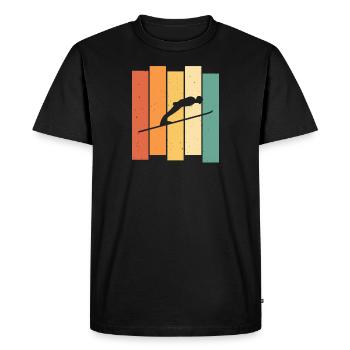 Retro Ski Flies - Men's Premium Organic T-Shirt - black - Front - Nico (187cm)