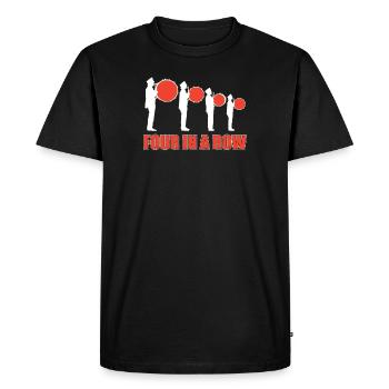 Four In A Row Funny Drumline Band Musician - Men's Premium Organic T-Shirt - black - Front - Nico (187cm)