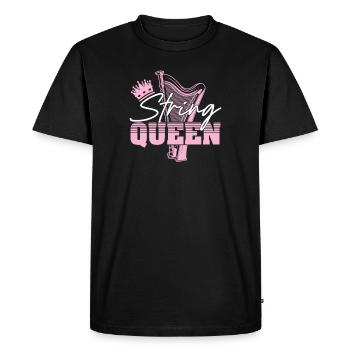 String Queen Harpist Drôle - T-shirt Premium bio Homme - noir - Devant - Nico (187cm)