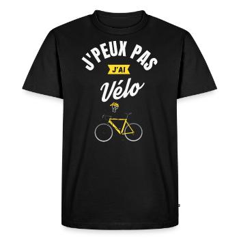 J Peux Pas J Ai Vélo - T-shirt Premium bio Homme - noir - Devant - Nico (187cm)