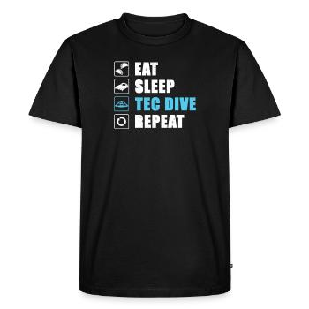 Eat Sleep Tec Dive Repeat Technical Diving Scuba - Men's Premium Organic T-Shirt - black - Front - Nico (187cm)