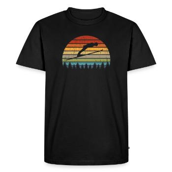 Retro Ski Flies - Men's Premium Organic T-Shirt - black - Front - Nico (187cm)