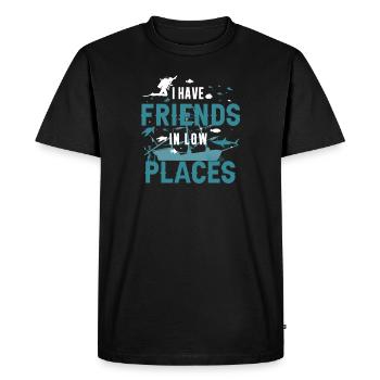 I Have Friends In Low Places Shark Funny - Men's Premium Organic T-Shirt - black - Front - Nico (187cm)