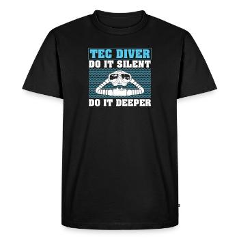 Tec Diver Do It Silent Do It Deeper Funny - Men's Premium Organic T-Shirt - black - Front - Nico (187cm)