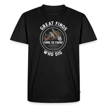 Great Finds Funny Paleontology Humor For A - Men's Premium Organic T-Shirt - black - Front - Nico (187cm)