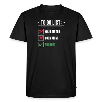 Jeu de mots de tir à l'arc amusant pour votre sœur - T-shirt Premium bio Homme - noir - Devant - Nico (187cm)