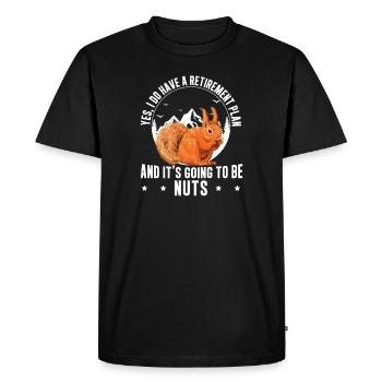 « Yes I Do Have A Retirement Plan » Écureuils - T-shirt Premium bio Homme - noir - Devant - Nico (187cm)