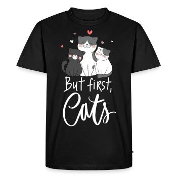 Amour des chats pour les amoureux des chats - T-shirt Premium bio Homme - noir - Devant - Nico (187cm)
