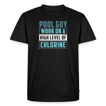 Travaillez sur un haut niveau de chlore amusant - T-shirt Premium bio Homme - noir - Devant - Nico (187cm)