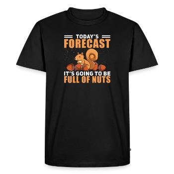 Today's Forecast Funny Squirrels For Hazelnut - Men's Premium Organic T-Shirt - black - Front - Nico (187cm)
