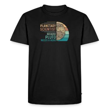 Vintage Planetary Science Astronomy For A Planet - Men's Premium Organic T-Shirt - black - Front - Nico (187cm)
