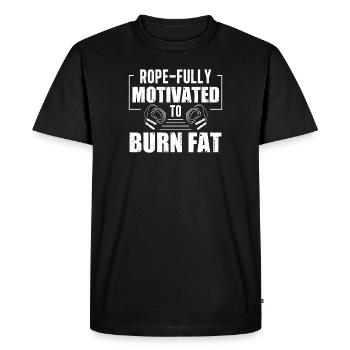 Corde à sauter entièrement motivée pour brûler - T-shirt Premium bio Homme - noir - Devant - Nico (187cm)