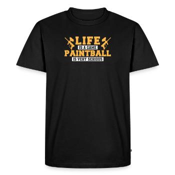 Life Is A Game Funny Paintball Game Humor For A - Men's Premium Organic T-Shirt - black - Front - Nico (187cm)