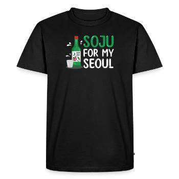 Soju For My Seoul Funny Soju Korean Liquor Drink - Men's Premium Organic T-Shirt - black - Front - Nico (187cm)