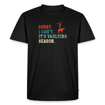 C'est la saison du saut Funny Horse Vaulting Girl - T-shirt Premium bio Homme - noir - Devant - Nico (187cm)
