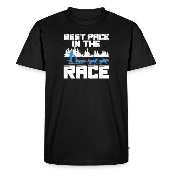 Meilleur rythme dans la course Funny Mushing Sled - T-shirt Premium bio Homme - noir - Devant - Nico (187cm)