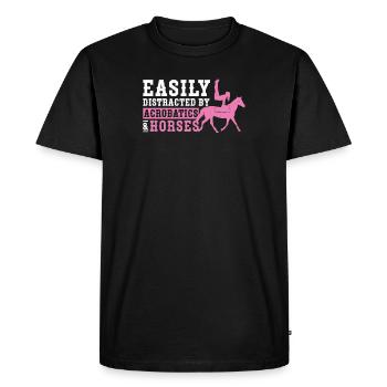 Facilement distrait par les acrobaties et les - T-shirt Premium bio Homme - noir - Devant - Nico (187cm)