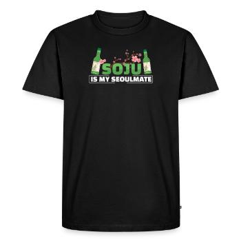 Soju Is My Seoulmate Funny Korean Liquor Drink - Men's Premium Organic T-Shirt - black - Front - Nico (187cm)